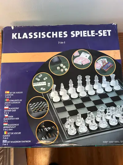 Good quality 7-1 chess game set bought from Germany. Its sitting in basement for years so downsizing...