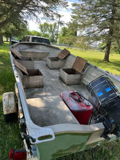 Boat, trailer, and 7.5hsp mercury motor…. Runs great! $1,500 or best offer
