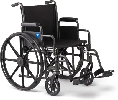 Medline Comfortable Folding Wheelchair with Swing-Back, View more