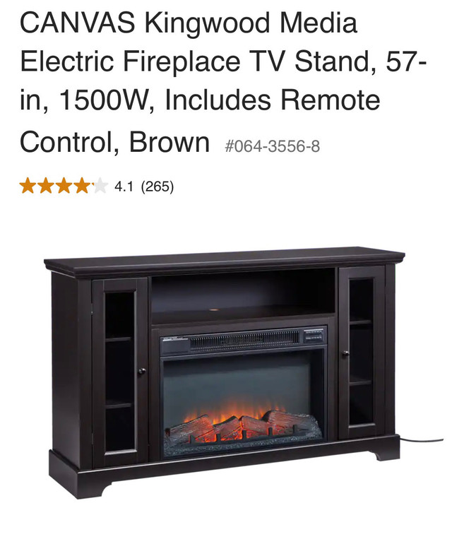 Electric Fireplace and TV Stand- NEW PRICE in Fireplace & Firewood in Hamilton