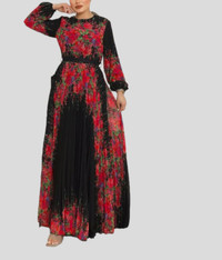 New floral Turkish maxi chiffon dress