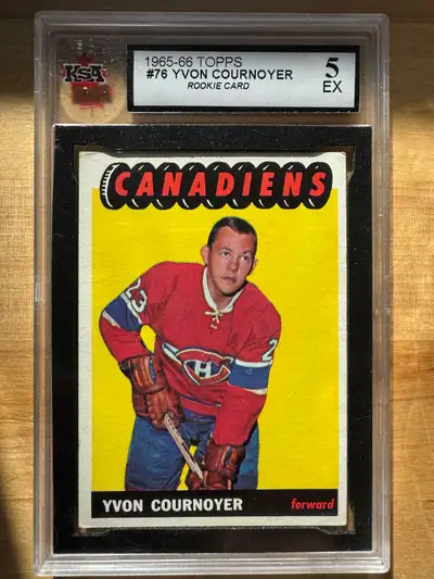 1965-66 Topps Yvon Cournoyer rookie card, View more