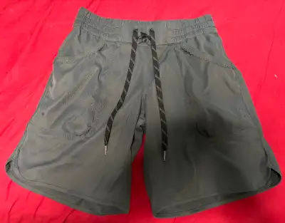 LULULEMON LACE-UP SCALLOP EDGE CHARCOAL BOARD SHORTS, View more