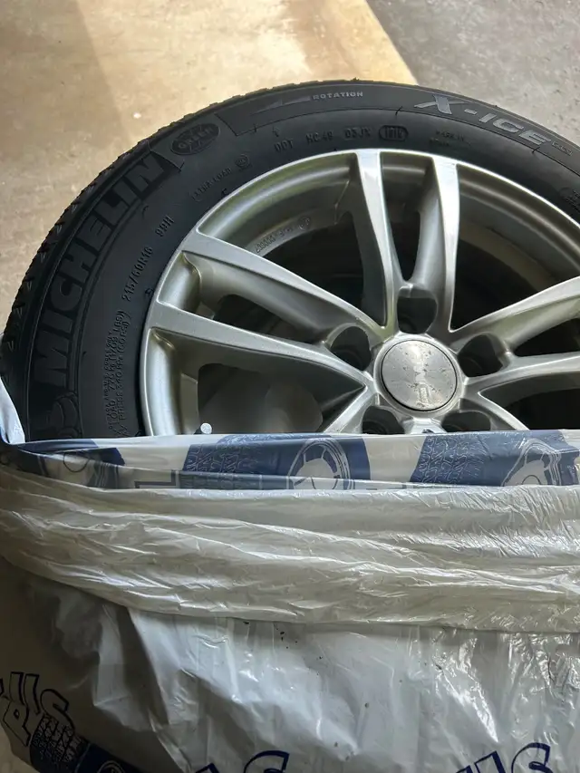 Winter Tires a set four rally wheels Michelin X Ice 215/60 R16 in Tires & Rims in Brockville - Image 3