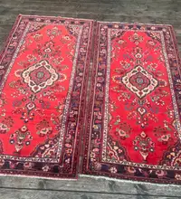 A twin vintage authentic Persian/Hamadan area rugs (42” x 84”)