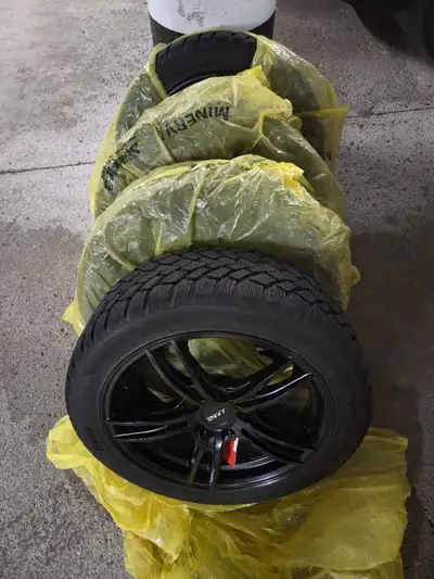 New Snow tires 225/45/R 17 with 4 rims See pictures for details , I know they fit some Mercedes, Hyu...