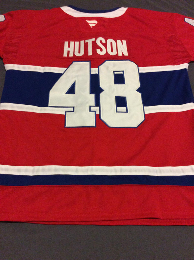 Jersey Lane Hutson Rouge Canadiens de Mtl (NEUF) - Large- dans Hockey  à Ville de Québec