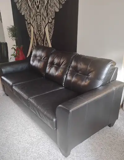 Brand new Full Leather Black Couch, View more