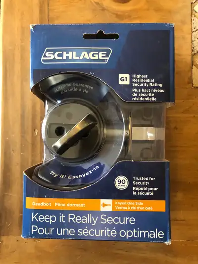 Two Schlage deadbolt locks. Brand new. One is opened without packaging but never used. Keyed separat...