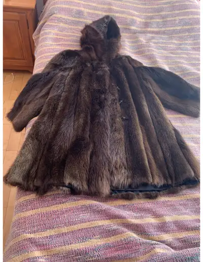 Manteau de fourrure vison brun, View more
