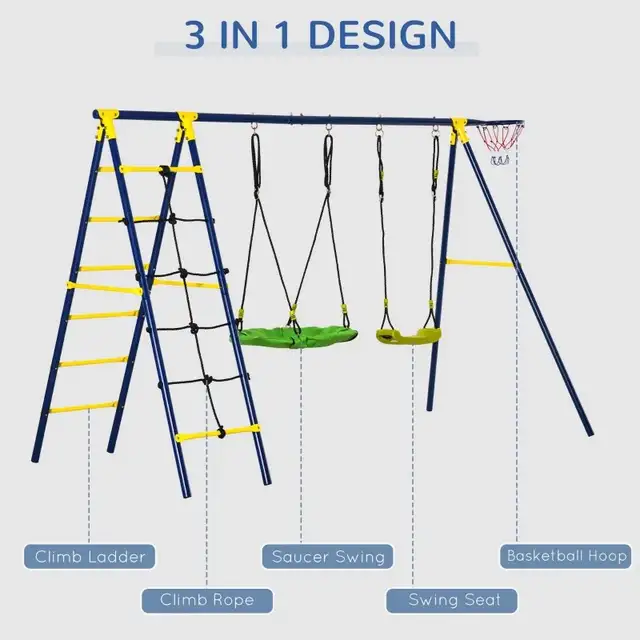 330 lbs Kids Swing Set for Backyard in Hobbies & Crafts in Markham / York Region - Image 5