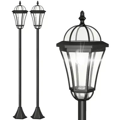 7.25" x 7.25" x 50.75", 2 Piece LED Garden Lights, Black, View more