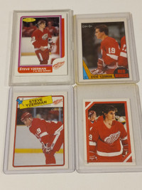 Vintage Hockey Cards Steve Yzerman red Wings OPC 1985-88 Lot 4