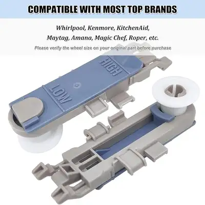 Dishwasher Upper Rack Adjuster Wheels Part# WP8561996  (2Pcs), View more