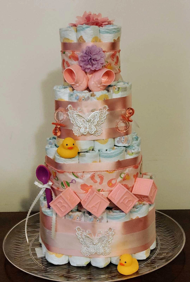 Four Tier Diaper Cakes  in Bathing & Changing in Belleville - Image 2