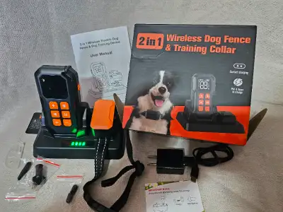 2 in 1 Wireless Dog Fence and Training Collar, View more
