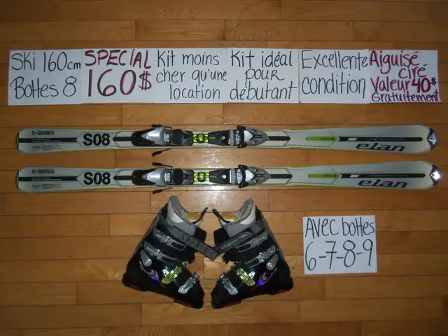 Kit plusieurs ensembles ski alpin twin tip titanium 160 165 cm in Ski in Drummondville - Image 2