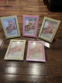 5 New Glitter Gold & Pink 4x6 Picture Frames 