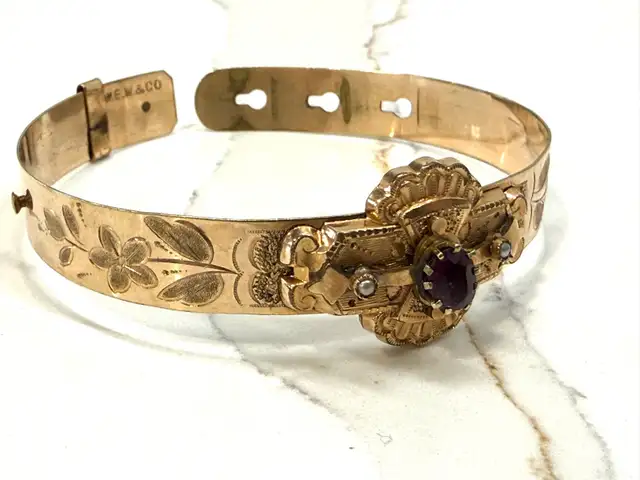 ANTIQUE BRACELETS 1850-1899 Victorian Rose & Yellow Gold Filled in Jewellery & Watches in Ottawa - Image 3