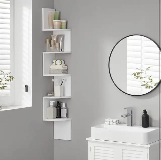 VASAGLE 5-Tier Wall-Mounted Corner Shelf in Bookcases & Shelving Units in Oshawa / Durham Region - Image 5