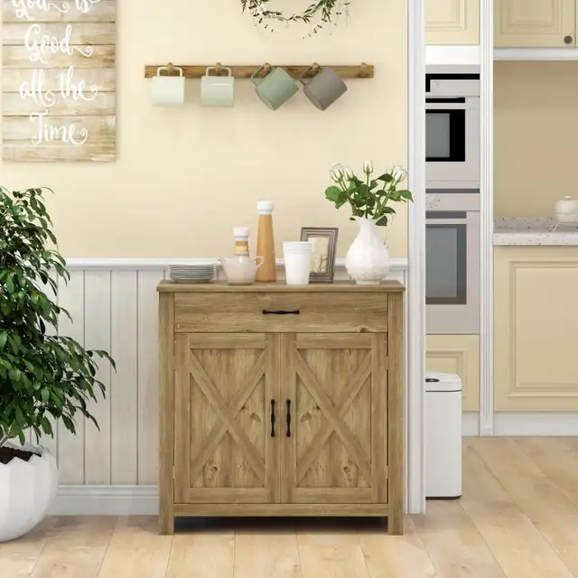 Farmhouse Sideboard Buffet Cabinet, Storage Cabinet with Barn  in Hutches & Display Cabinets in Markham / York Region - Image 2