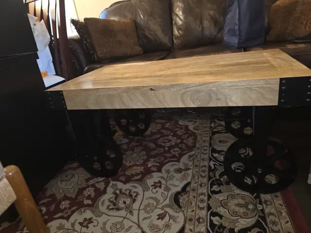 Antique Handmade Wooden Mango Wood Coffee Table With Wheels  in Coffee Tables in Oakville / Halton Region - Image 6