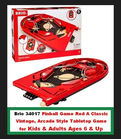 (NEW) Pinball Classic Vintage Arcade Tabletop Game (Brio 34017), View more