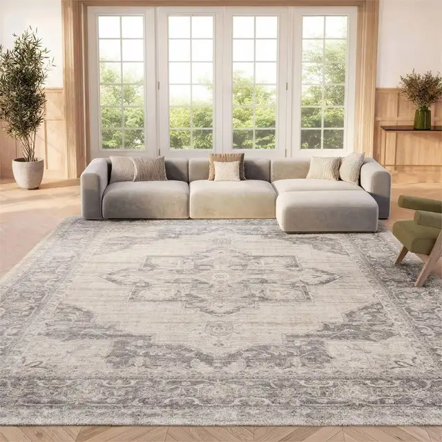 SAFAVIEH Brentwood Collection Area Rug - 9' x 12', Cream & Grey, in Rugs, Carpets & Runners in City of Toronto - Image 3