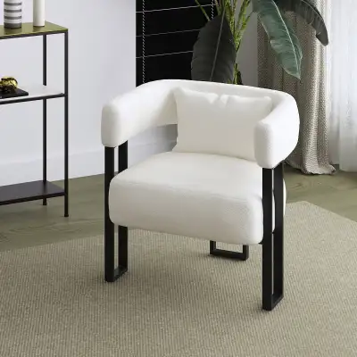 DESIGNERS SCARLET ACCENT CHAIR IN IVORY BOUCLE AND BLACK.., View more