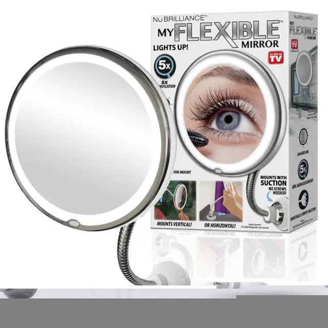 MIRROR- FLEXIBLE MAGNIFYING WITH LIGHT in Bathwares in Ottawa - Image 3