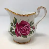 Paragon Red Cabbage Rose Creamer England