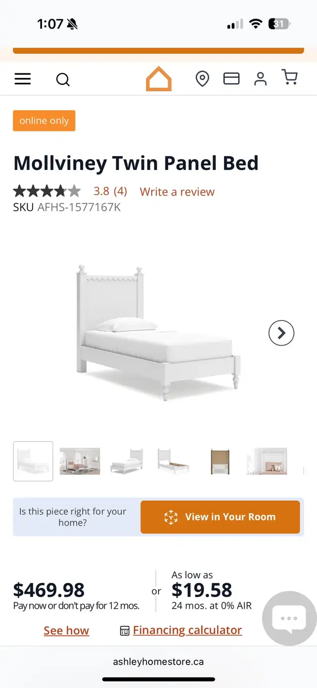 Ashley HomeStore Mollviney Twin Bed with Mattress628637276460831222