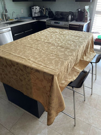 Gold Table Cloth 7 ft X 5.5 ft