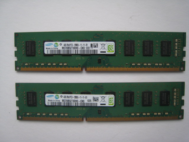8GB kit Samsung Desktop memory DDR3-1600MHz dans Composants de système  à Laval/Rive Nord