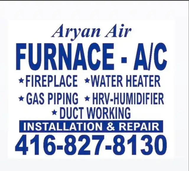 AC, Furnace, Gas Piping for BBQ and Stove - call/text 416827813062863253554563123