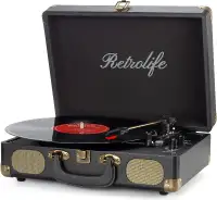 BNIB Vinyl Record Player 3-Speed Bluetooth Suitcase Portable