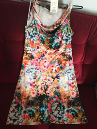 Medium Ladies sleeveless colorful floral summer dress