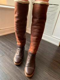 Gianmarco Lorenzi shearling boots Size 9 Over-the-knee