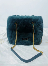 Kate Spade Cleo Faux Fur Small Chain Bucket Bag - Pine Grove