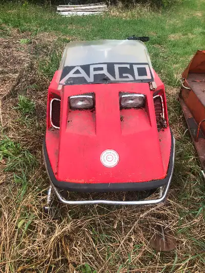 Focus yer eyeballs on this Rare ARGO snowmobile — all there except the engine—i bought this sled in...