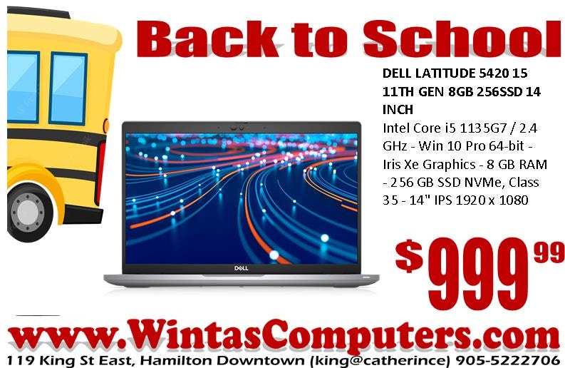 DELL LATITUDE 5420 15 11TH GEN 8GB 256SSD 14 INCH Laptops Hamilton