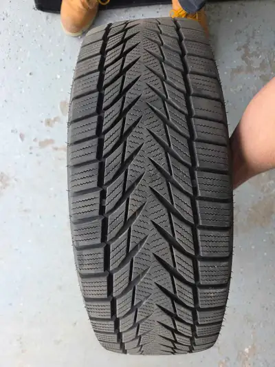 Winter tires without rims. For 250$ for 4 tires. Great Condition. 17" inch. If you are tight on budg...