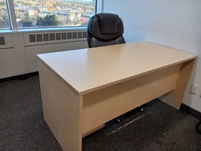 We have 14 desk, 13 pedestals 5 credeczas. $50 for a desk and a pedestal together. $25 for each cred...