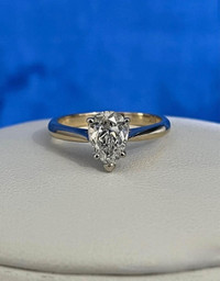 14K Gold 1.02ct. Pear Shaped Diamond Engagement Ring*Certified !