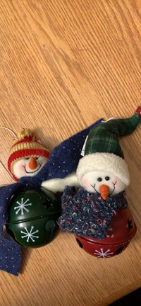 Bell Christmas tree ornaments snowmen
