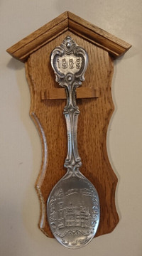 Vintage German Pewter Spoon w/ Wooden Rack 1989 Frieling Zinn