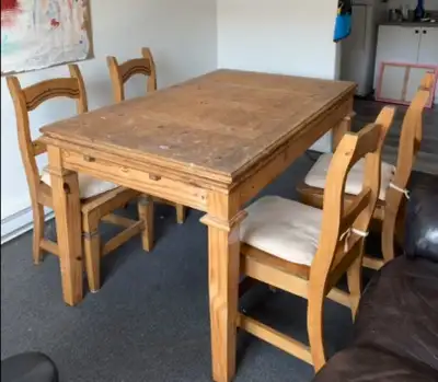 Walnut Wood Dinning Table Set, View more