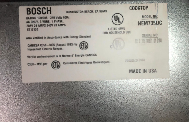 30” Bosch Electric Cooktop in Stoves, Ovens & Ranges in St. Catharines - Image 4