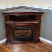 Corner tv stand with fireplace