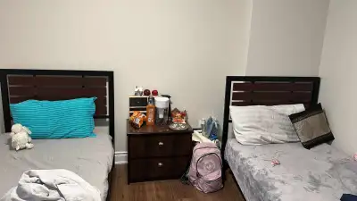 Furnished shared bedroom for rent in the upper level of a house in Mississauga west. Quiet neighborh...